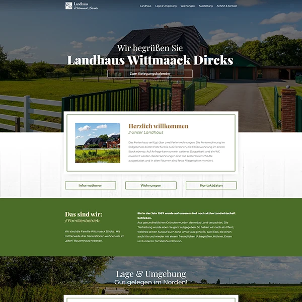 Webseite von Landhaus Wittmaack Dircks